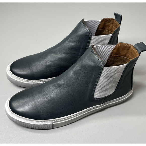 Bueno Rant Chelsea Ankle Boot Sneaker 39 US 8.5-9 Gray Leather Pull On High Top - Picture 2 of 8